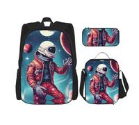 DRTGEDS Island Of Cuba - Mochila 3 en 1, mochila casual con fiambrera, bolsa para lápices, resistente al agua, Cool Man in Outer Space Galaxy, Talla única, Mochilas Daypack