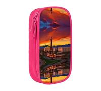 DRTGEDS Las Vegas Sunset - Estuche para lápices estético, estuche para lápices de colores con cremallera, almacenamiento de papelería Kawaii, Pink, Talla única, Deportivo
