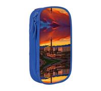 DRTGEDS Las Vegas Sunset - Estuche para lápices estético, estuche para lápices de colores con cremallera, almacenamiento de papelería Kawaii, Blue, Talla única, Deportivo