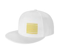 DRTGEDS Lemon Zest - Gorra de béisbol ajustable con diseño de rayas amarillas, estilo hip hop, para hombres y mujeres, Blanco, talla única
