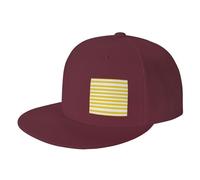 DRTGEDS Lemon Zest - Gorra de béisbol ajustable con diseño de rayas amarillas, estilo hip hop, para hombres y mujeres, Rojo oscuro, talla única