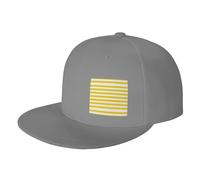 DRTGEDS Lemon Zest - Gorra de béisbol ajustable con diseño de rayas amarillas, estilo hip hop, para hombres y mujeres, Gris, talla única