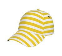 DRTGEDS Lemon Zest - Gorra deportiva con estampado de rayas amarillas, gorra de béisbol lavada, ajustable, perfil bajo, gorra clásica para papá, Negro, talla nica