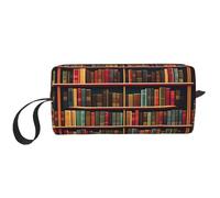 DRTGEDS Library Bookshelf - Bolsa pequeña con cremallera, mini estuche de transporte de maquillaje de viaje, bolsa de cosméticos, electrónica portátil, Library Library Book, Talla única