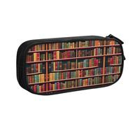 DRTGEDS Library Bookshelf - Estuche para lápices de gran capacidad, estuche para bolígrafos, papelería para oficina, Black, Talla única, Deportivo