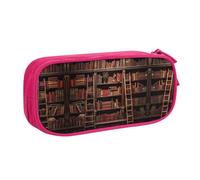 DRTGEDS Library - Estuche para lápices de gran capacidad, estuche para bolígrafos, estuche de papelería para oficina, rosa, talla única, deporte, Pink, Talla única, Deportivo