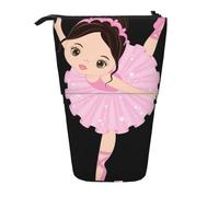 DRTGEDS Little Ballerina Dancing Girl - Bolsa de papelería telescópica para bolígrafos, organizador de maquillaje, estuche para lápices, Black, Talla única, Estampados de moda