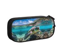 DRTGEDS Lord Howe Island - Estuche para lápices de tortuga marina de gran capacidad, estuche para bolígrafos, estuche de papelería para oficina, Black, Talla única, Deportivo