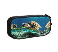 DRTGEDS Lord Howe Island - Estuche para lápices de tortuga marina de gran capacidad, estuche para bolígrafos, estuche de papelería para oficina, Black, Talla única, Deportivo
