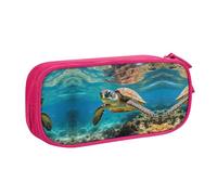 DRTGEDS Lord Howe Island - Estuche para lápices de tortuga marina de gran capacidad, estuche para bolígrafos, estuche de papelería para oficina, Pink, Talla única, Deportivo