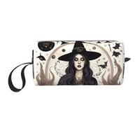 DRTGEDS Magic Witch Witchcraft - Bolsas de cosméticos para mujer, bolsa de maquillaje pequeña para bolso, bolsa de maquillaje de viaje con cremallera, Dibujo bohemio de bruja mágica bruja, Talla única