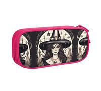 DRTGEDS Magic Witch Witchcraft - Estuche bohemio de gran capacidad para lápices, estuche de papelería para oficina, Pink, Talla única, Deportivo