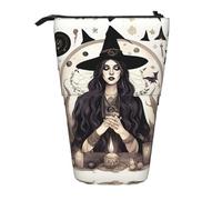 DRTGEDS Magic Witch Witchcraft - Estuche desplegable para lápices y cosméticos, organizador de maquillaje telescópico, Black, Talla única, Estampados de moda