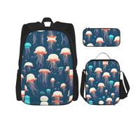 DRTGEDS Magic Witch Witchcraft - Mochila de dibujo bohemio con fiambrera, juego 3 en 1 con estuche para lápices, mochila de gran capacidad con correa para el pecho, Patrón de medusas, talla única
