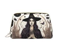 DRTGEDS Magic Witch Witchcraft - Neceser de dibujo bohemio para hombres, bolsa organizadora de artículos de aseo portátil de viaje, bolsa de afeitado, bolsa pequeña, color blanco, talla única, White,
