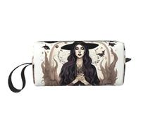 DRTGEDS Magic Witch Witchcraft - Neceser de dibujo bohemio para hombres, bolsa organizadora de artículos de aseo portátil de viaje, bolsa de afeitado, bolsa pequeña, color blanco, talla única, White,