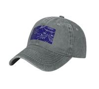 DRTGEDS Manta Ray and Fish Brim Cap Hip Hop, gorra de camionero para hombre y mujer, gorra de béisbol ajustable de algodón, Gris, talla nica