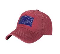 DRTGEDS Manta Ray and Fish Brim Cap Hip Hop, gorra de camionero para hombre y mujer, gorra de béisbol ajustable de algodón, Rojo -, talla única