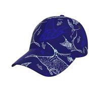 DRTGEDS Manta Ray and Fish Print - Gorra de béisbol lavada ajustable de perfil bajo clásico para papá, Negro, talla nica