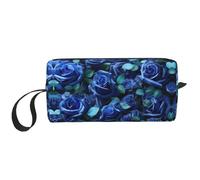 DRTGEDS Many Blue Roses - Bolsas de maquillaje pequeñas para mujer, bolsa de maquillaje para bolso, bolsa de maquillaje de viaje con cremallera, Muchas rosas azules, Talla única