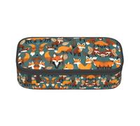 DRTGEDS Many Foxes - Estuche para lápices con impresión de gran capacidad con 4 compartimentos para hombres y mujeres