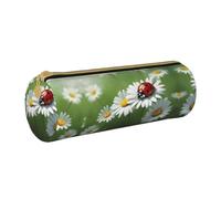 DRTGEDS Mariquita en flor de margarita elegante impresión lápiz bolsa de rollo, funda multifuncional para organizador de papelería para manualidades, trabajo, Blanco 1, One size, Moda