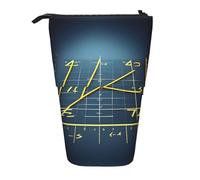 DRTGEDS Math Formula Yellow Pieces - Soporte telescópico para lápices, organizador telescópico para cosméticos, bolsa de maquillaje, Black, Talla única, Estampados de moda