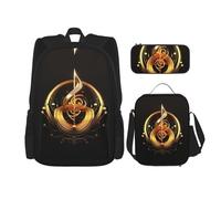 DRTGEDS Mochila 3 en 1 con símbolo de música, estuche para lápices, mochila de gran capacidad con correa para el pecho, Símbolo musical 1, Talla única, Mochilas de día