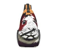 DRTGEDS Mochila con diseño de conejillo de indias, bolsa de pecho cruzada para hombres diagonal, bolsa de hombro para viajes al aire libre bolsa de bicicleta, Negro, One Size, Bolso cruzado diagonal