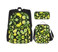 DRTGEDS Mochila con fiambrera 3 en 1 de Within The Tides con estuche, mochila de gran capacidad con correa para el pecho, Patrón de fruta de limón, Talla única, Mochilas de día