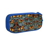 DRTGEDS Monarch - Estuche para lápices de gran capacidad, diseño de mariposas, Azul, One Size, Deportivo