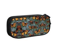 DRTGEDS Monarch - Estuche para lápices de gran capacidad, diseño de mariposas, Black, Talla única, Deportivo