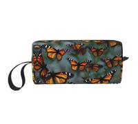 DRTGEDS Monarch - Neceser de viaje portátil con diseño de mariposas para hombre, bolsa de afeitado, bolsa pequeña, color blanco, talla única, White, Talla única