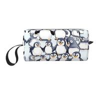 DRTGEDS Muchos lindos pingüinos bebés bocetos, bolsas de cosméticos para mujeres, bolsa de maquillaje pequeña para bolso, bolsa de maquillaje de viaje con cremallera, Dibujo de pingüinos bebés, Talla