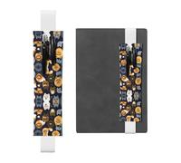 DRTGEDS Muchos Pomeranians - Soporte para bolígrafos de piel de PVC con banda elástica colorida para regalo, soporte desmontable para bolígrafos para cuaderno
