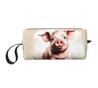 DRTGEDS Naughty Pig - Bolsa pequeña con cremallera para bebé, mini estuche de transporte de maquillaje de viaje, bolsa de cosméticos, electrónica portátil, bebé cerdo travieso, Talla única