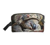 DRTGEDS Neceser con tapa de koala durmiendo, bolsa de cosméticos de maquillaje, bolsa de viaje para artículos de tocador, bolsa de almacenamiento con cremallera, Gorra Koala durmiendo, Talla única