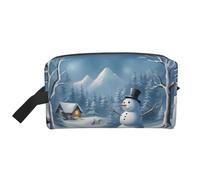 DRTGEDS Neceser de invierno con muñeco de nieve para hombre, bolsa organizadora de artículos de aseo portátil, bolsa de afeitado, bolsa pequeña, Muñeco de nieve de invierno 2, Talla única