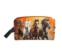 DRTGEDS Neceser de maquillaje con diseño de caballos de arte corriendo, bolsa de viaje para artículos de tocador, bolsa de almacenamiento con cremallera, Caballos Corriendo Arte, Talla única