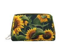 DRTGEDS Neceser de viaje con diseño de girasoles, bolsa de maquillaje para bolso, bolsa de maquillaje de viaje, mini bolsa de cosméticos para mujer, Blanco, Talla única