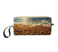 DRTGEDS Neceser de viaje portátil para hombre, diseño de girasoles, bolsa de afeitado, bolsa pequeña, color blanco, talla única, White, Talla única