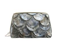 DRTGEDS Neceser plateado con escamas de pescado para hombres, bolsa organizadora portátil de viaje, bolsa de afeitado, bolsa pequeña, color blanco, talla única, White, Talla única