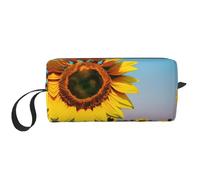 DRTGEDS Neceser portátil para hombre, diseño de girasoles, flores, bolsa organizadora de artículos de aseo personal, bolsa de afeitado, bolsa pequeña, Blanco, Talla única