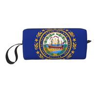 DRTGEDS New Hampshire State Flag - Neceser portátil para hombre, bolsa organizadora de artículos de aseo personal, bolsa de afeitado, bolsa pequeña, color blanco, talla única, White, Talla única