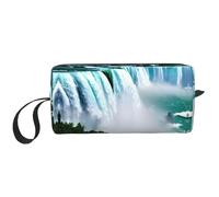 DRTGEDS Niagara - Bolsa pequeña con cremallera con estampado de otoño, mini estuche de transporte de maquillaje de viaje, bolsa de cosméticos, electrónica portátil, Estampado de otoño del Niágara,