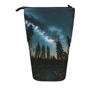 DRTGEDS Night Sky With Trees Pieces - Portalápices telescópico, organizador de lápices telescópico, bolsa de maquillaje, Black, Talla única, Estampados de moda
