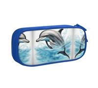 DRTGEDS Ocean Dolphin Looking at You - Estuche para lápices de gran capacidad, estuche para bolígrafos, estuche de papelería para oficina, Blue, Talla única, Deportivo
