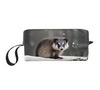 DRTGEDS Opossum In Snow - Bolsa pequeña con cremallera, mini estuche de transporte de maquillaje de viaje, bolsa de cosméticos, electrónica portátil, opossum en la nieve, Talla única