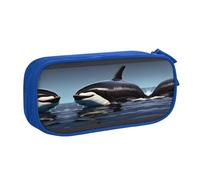 DRTGEDS Orca - Estuche con estampado de ballena de gran capacidad, estuche para lápices, estuche de papelería para oficina, Blue, Talla única, Deportivo