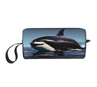 DRTGEDS Orca Killer Whale Print Neceser para hombres, bolsa organizadora de artículos de aseo portátil de viaje, bolsa de afeitado, bolsa pequeña, blanco, talla única, blanco, talla única, White,